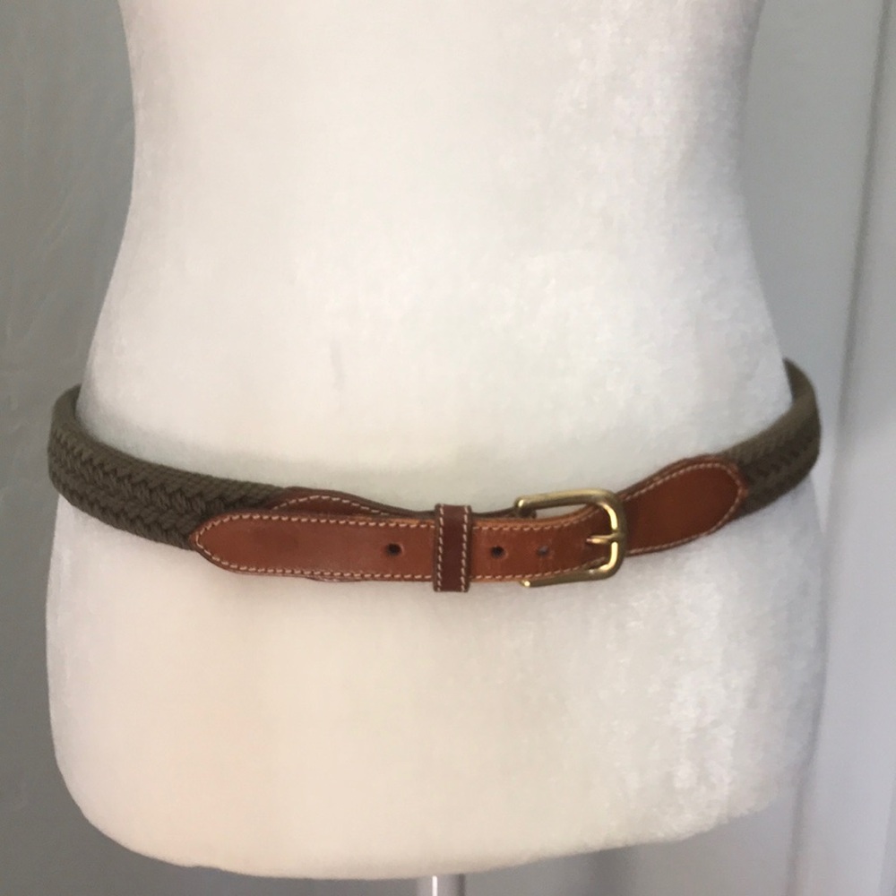 Braided belt with leather closure